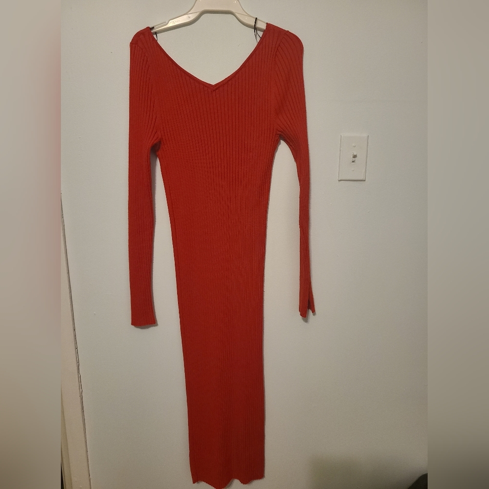 SOLD ⚡️Maxi red ribbed dress